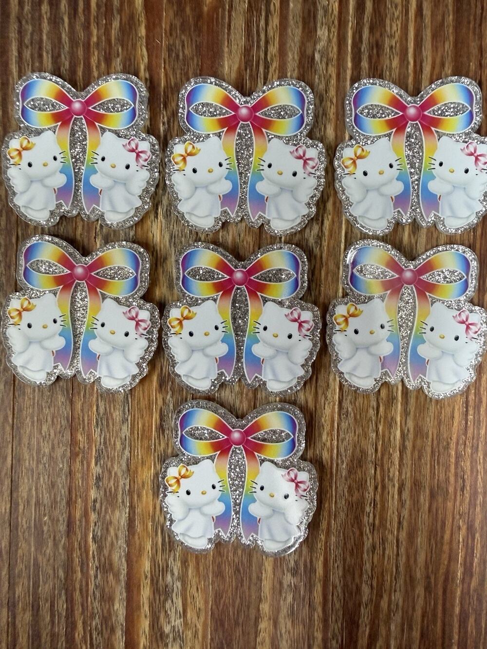 7 Pc Angel Hello Kitty Acrylic Flatbacks